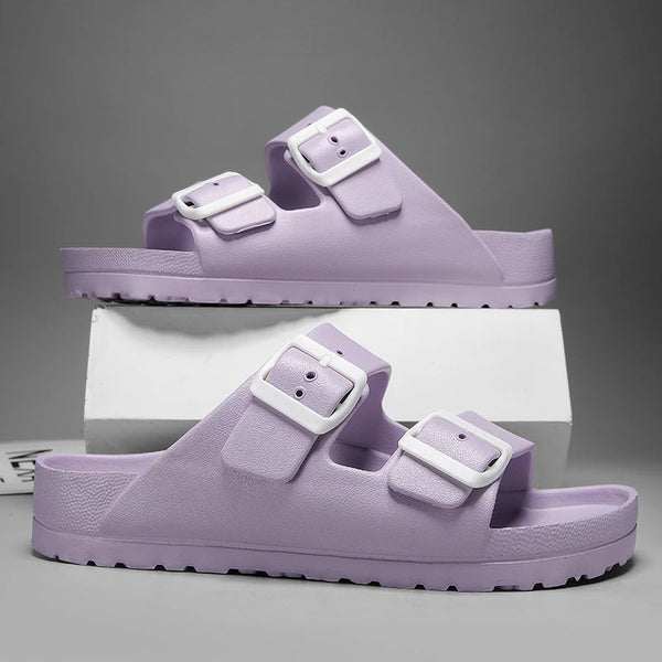 Summer Flat Birken Slippers Women Slides Ladies Slip on Sandals with Double Straps Fashoin Indoor Shoes Soft Slippers Beach