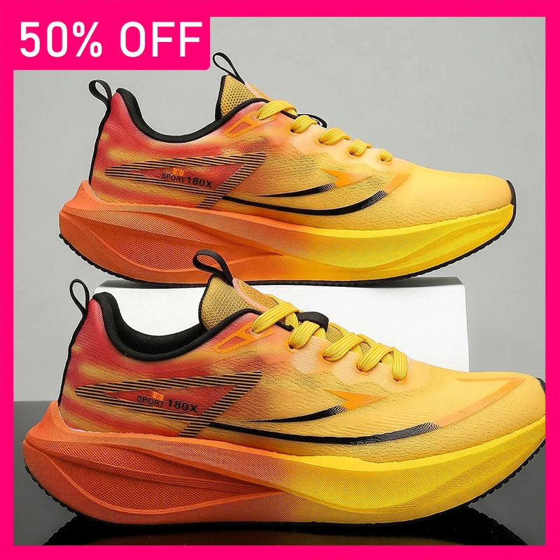 Unisex Sports Shoes Breathable Light Mesh Professional Running Training Shoes New Fashionable Lace Up Comfortable Fitness Shoes