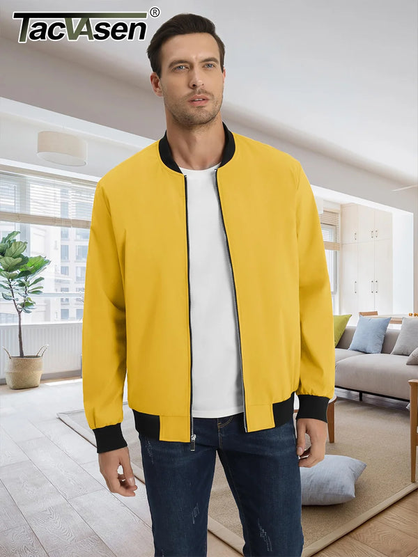 TACVASEN Lightweight Biker Jackets Mens Waterproof Casual Jacket Outdoor Basketball Jackets Coats With Pocket Windbreaker
