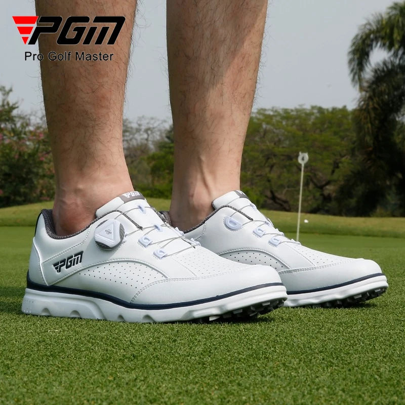 PGM Men Golf Shoes Knob Lace Anti Slip Nails Breathable Soft Bottom Sneakers XZ245