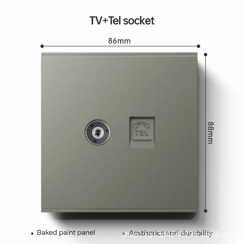 UK 13A with USB Type-c 18W Quick Charge Wall Power Socket Plug,Universal Wall light Switch Panel Dual USB Electrical Outlet