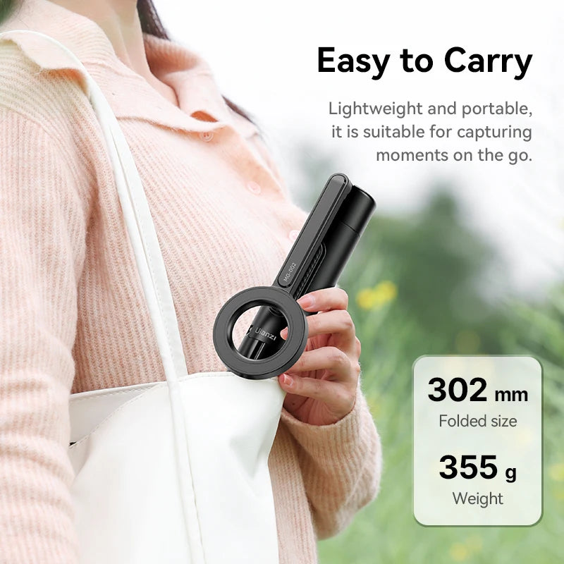 ជើងកាមេរ៉ា Ulanzi MG-002 Max Magnetic Phone Selfie Stick ជាមួយឧបករណ៍បញ្ជាពីចម្ងាយ ជើងកាមេរ៉ា Selfie អាចពង្រីកបាន 1.64 ម៉ែត្រ សម្រាប់ការផ្សាយផ្ទាល់តាមទូរស័ព្ទ iPhone Magsafe