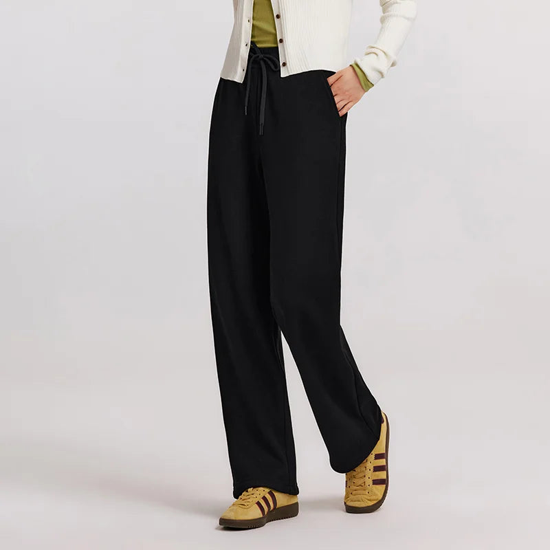Semir Solid Pants Wool Blend WideLeg Women Winter 2025 Fleece Soft Warm Comfortable Elegant Casual Trousers