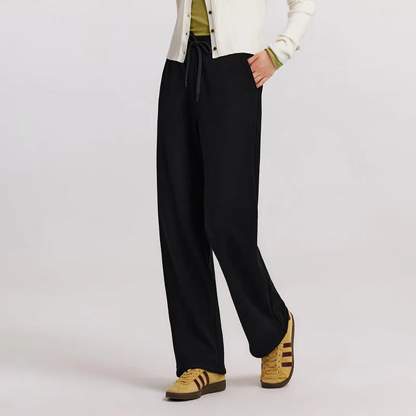 ខោ Semir សម្រាប់នារី មានស្រទាប់ក្រណាត់រោមចៀមពណ៌ខ្មៅ មើលទៅដូចរោមចៀម ជើងធំទូលាយ សមល្មមសម្រាប់ឆ្នាំ 2026 ខោក្តៅល្មមសម្រាប់ទីក្រុង ធម្មតា និងស្រាល