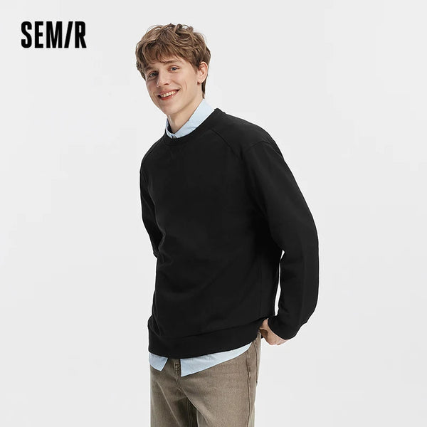 អាវយឺតបុរស Semir កមូល រលុងបន្តិច ស្ទីលធម្មតាសម្រាប់ពាក់ប្រចាំថ្ងៃ រដូវស្លឹកឈើជ្រុះ ឆ្នាំ២០២៦