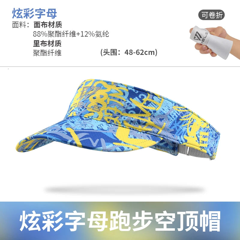 WRLES Cooling Stretchy Visor Hats UV Protection Top Empty Sports Tennis Golf Running Suing Sunscreen Baseball Cap Sun Visor Hat