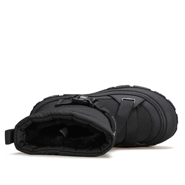 HUMTTO Winter Snow Boots Woman Leather Womens Sneakers Black Hiking Trainers Keep Warm Trekking Boots Outdoor Women Casual Shoes