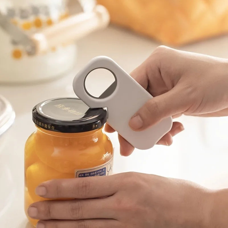 3-In-1 Stainless Steel Bottle Opener, Easy Grip Lid Remover,Durable Bar Tool for Beer,Soda And Jars, Magnetic Bottle Opener