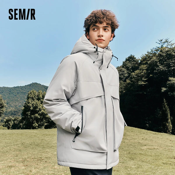 អាវក្រៅ Semir សម្រាប់បុរស ការពារទឹក ការពារខ្យល់ ធន់នឹងស្នាមប្រឡាក់ រចនាប័ទ្មសម្លៀកបំពាក់ការងារទីក្រុង ការការពារក្រៅផ្ទះ 2026 រដូវរងា អាកាសធាតុត្រជាក់