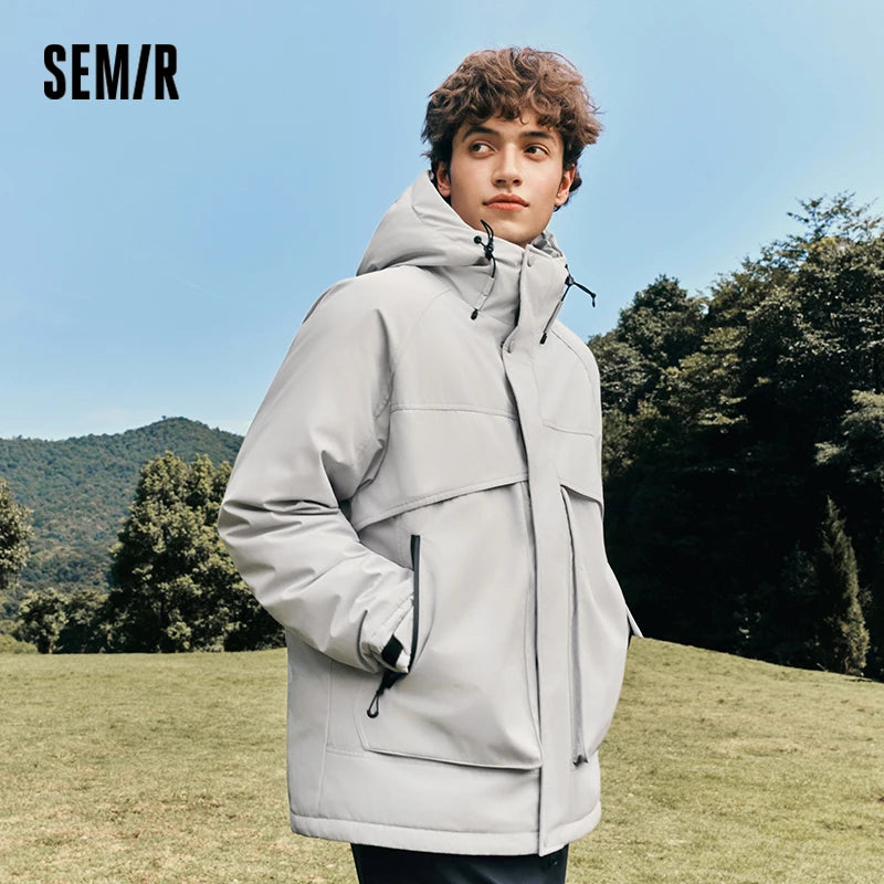 Semir Men Down Jacket Waterproof Windproof Stain Resistant Urban Workwear Style Outdoor Protection 2026 Winter Cold Weather