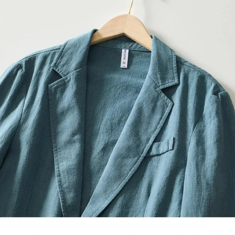 Men’s Lightweight Linen Blazer Jacket – Business Casual Single Breasted Coat Office, Daily, Travel, Party, Wedding Guest