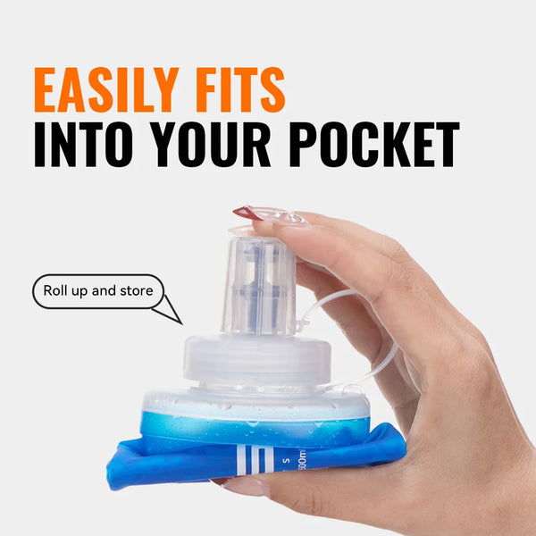 WRELS Ultralight Collapsible Water Filter BottleCompressible Soft Flask Water Bottle for Hydration Vests Water Bottle with Filte
