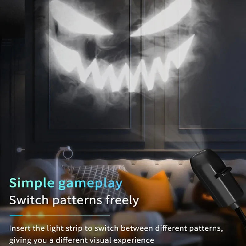 Led Halloween Night Light USB Projector Lamp Switchable Pattern Design 360 Degree AdjustableHoliday Ornaments for Ceiling Wall