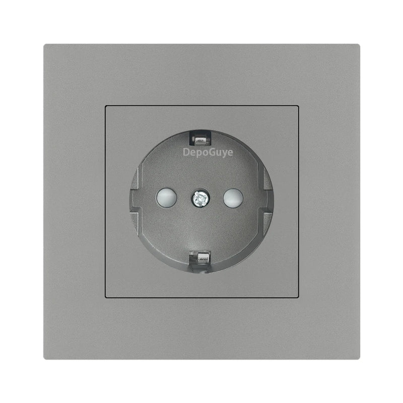 EU Standard Double USB Wall Power Socket,Electrical Socket Wall Plug with Type-c Usb Fast Charing Port 16A PC Panel Outlet 220V