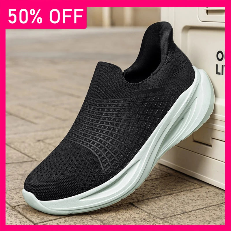 Mens Walking Shoes Summer Mesh Breathable Lightweight Comfortable Loafers Outdoor Fitness Jogging Fashion Simple Casual Sneakers