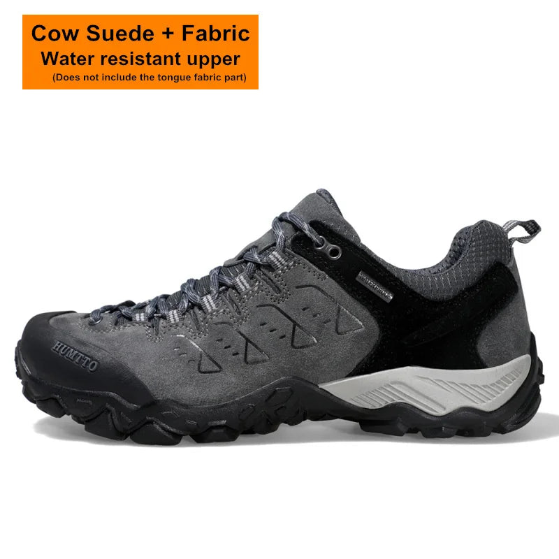 HUMTTO Waterproof Shoes for Men Hiking Shoes Leather Mens Sports Luxury Designer Outdoor Climbing Trekking Walking Sneakers Man