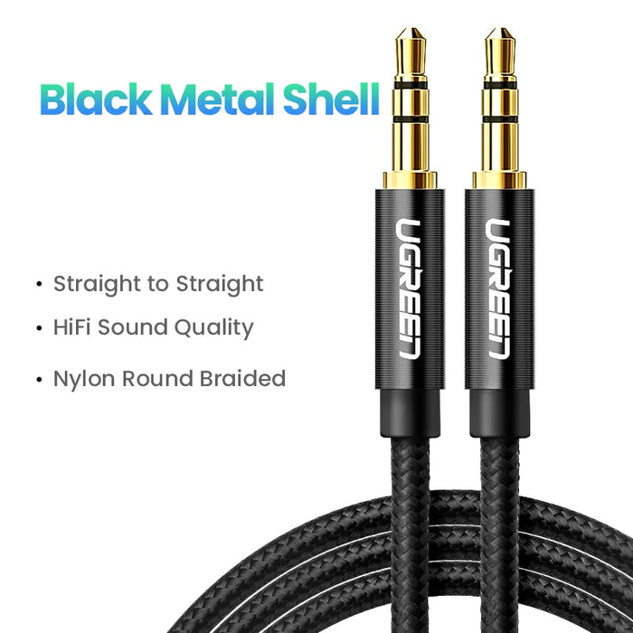 UGREEN Aux Cable Speaker Cable 3.5mm Audio Cable for Car Headphone Audio 3.5mm Jack Speaker for Samsung Xiaomi Cable Aux 3.5mm Black Straight CHINA