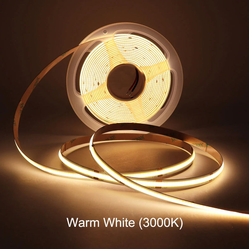 JOYINLED 24V COB LED Strip Light 10M 312/576LEDs COB LED Tape Warm White Cool White Flexible Self Adhesive Light for Decor