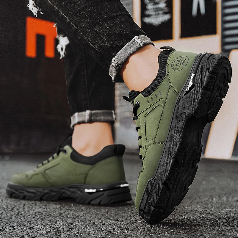 Men's Tooling Shoes Four Season Soft-sole Non-slip Comfort casual Walking Shoes Outdoor fashion Breathable Labor Protection Shoe