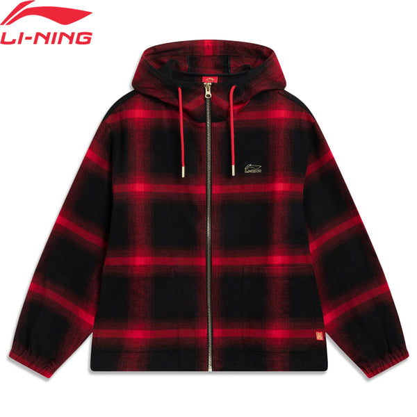 អាវធំបុរស Li-Ning ទាន់សម័យ មានផាសុកភាព ពណ៌ក្រហម អាវក្រណាត់ LiNing ធម្មតា AFDW137