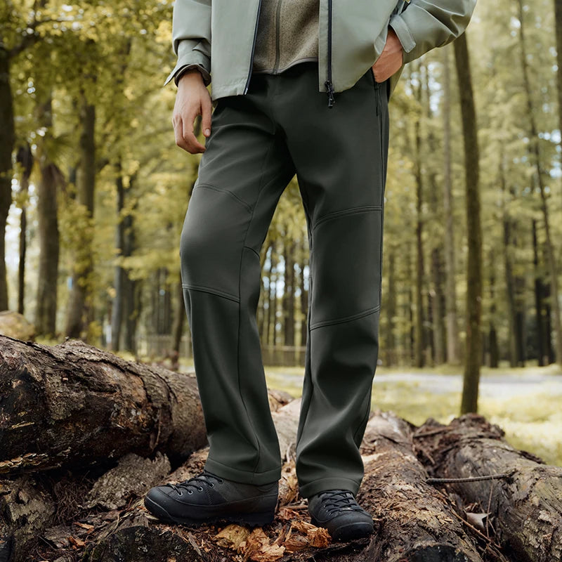 Semir Casual Pants Men Fleece Lined Three-Resistant Outdoor Long Pants 2025 Winter New Straight Leg Elastic Waist Versatile