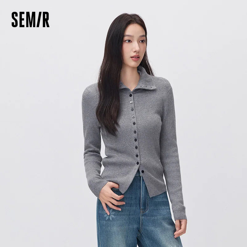 អាវកាឌីហ្គែនសម្រាប់នារី Semir រាងស្លីមសម រចនាបថបុរាណ ងាយស្រួលប្រើ រដូវរងាថ្មី ឆ្នាំ២០២៦ ស្លៀកប្រចាំថ្ងៃ រចនាបថធម្មតាក្នុងទីក្រុង