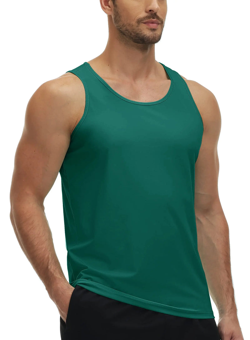 TACVASEN UPF50+ Tank Top Quick Dry Sleeveless T-shirts Mens Summer Gym Fitness Running Tee Sports Vest Swim Trainning tshirts