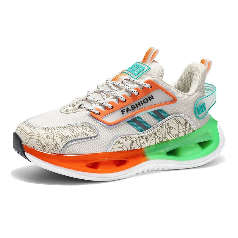 Men's Shock-Absorbing Light Casual Sneakers Spring Summer Soft-Sole Breathable Outdoor Racing Running Shoes Student Speed Sports