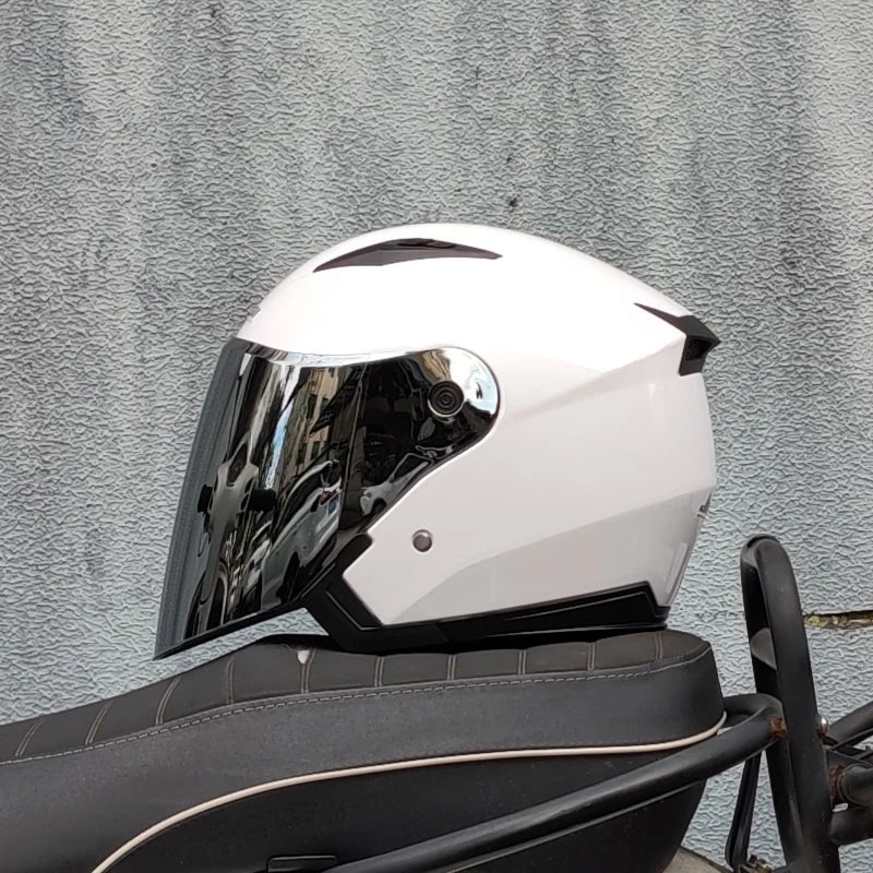 JIEKAI-512 high-quality electric motorcycle helmet with semi covered dual lens Casco para Motos for couples Capacetes de Moto