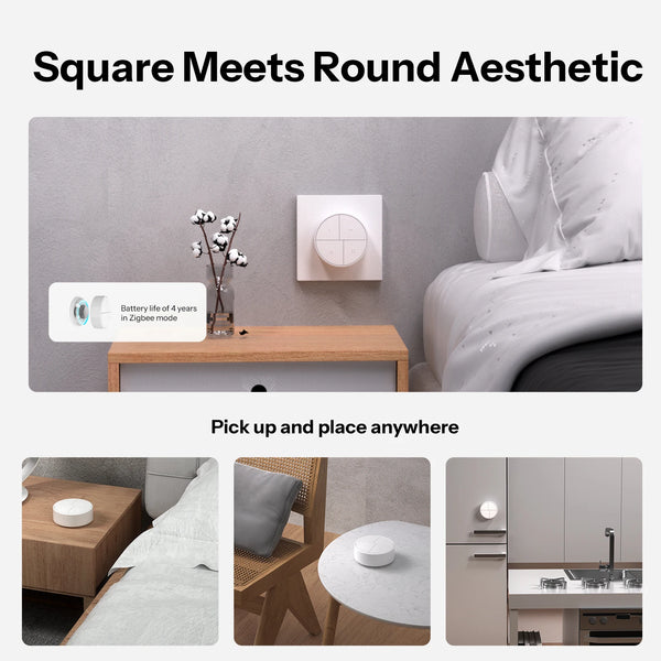 SONOFF Orb 4-In-1 Zigbee Smart Scene Button Split Magnetic Design ពិធីការពីរ Zigbee & eWeLink-Remote Dual Protocol Multiple Trigger Actions