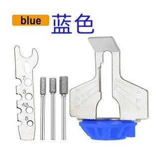 Chainsaw Sharpening Kit Electric Grinder Sharpening Polishing Attachment Set Saw Chains Tool UND Sale woodworking tools Blue