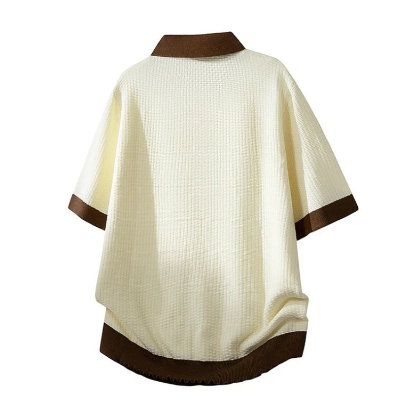 Premium Ice - Touch Men's Short - Sleeve Knitted Polo Shirt: Lightweight, Comfortable Summer New Arrival