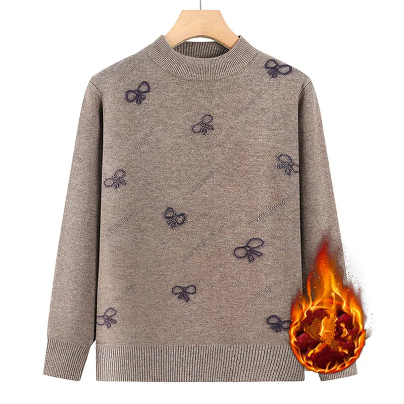 Pulls Femmes New Sweaters & Jumpers Hot Velvet Autumn Winter Woman Clothing Fleece Warm Knitwear Long Sleeve Tops Female M-3XL