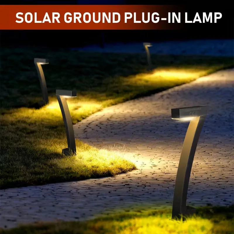 ភ្លើងសូឡា LED រាង ៧ ជ្រុង ៤/៨ ដើម ការពារទឹកជ្រាប ភ្លើងសួនច្បារ ចង្កៀងទេសភាពក្រៅផ្ទះ សម្រាប់តំបន់លំនៅដ្ឋាន ផ្លូវដើរ ទីធ្លា