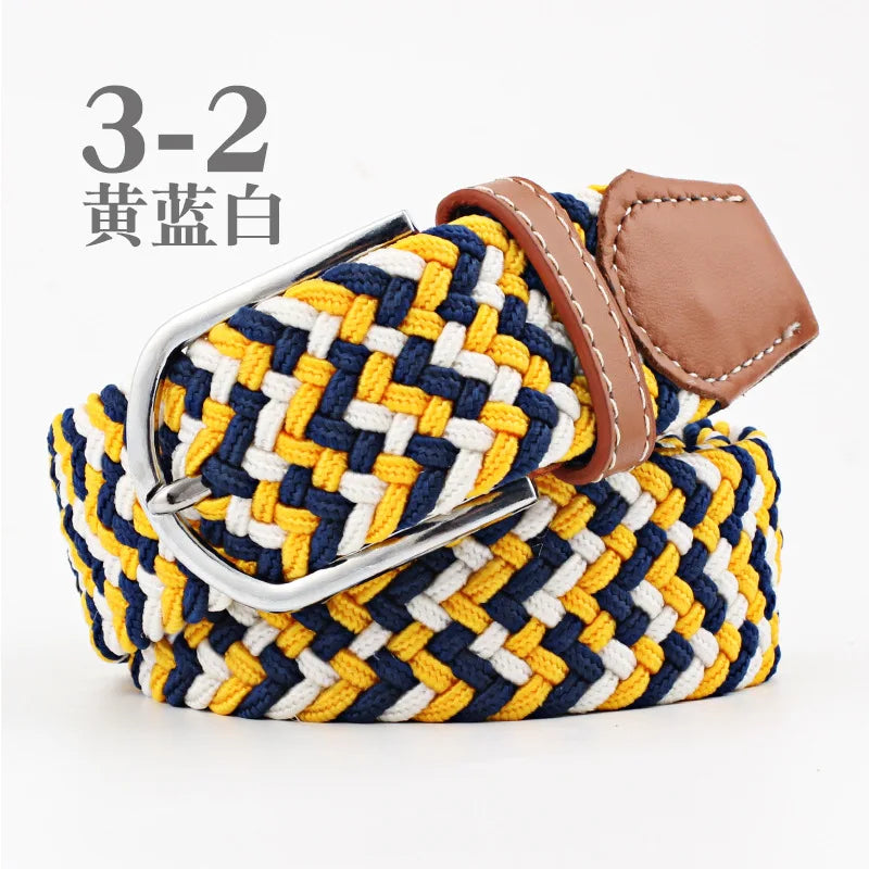 105cm Stretch Woven Belt, Unisex Canvas Belts Fashion Casual Student Belt Women Cinturon Male Waistband.