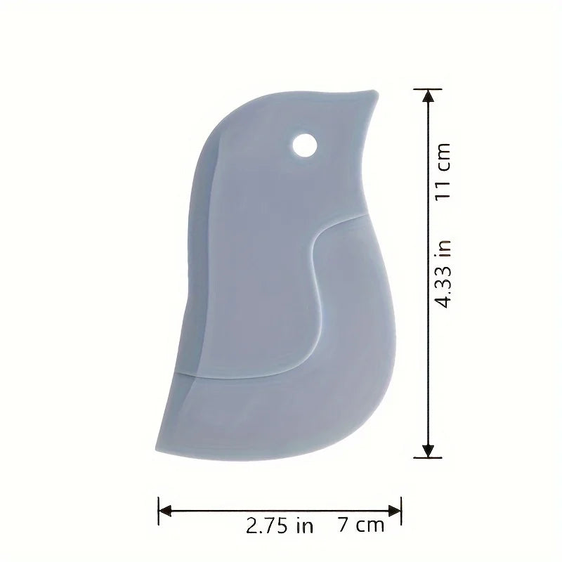 1pc Cute Penguin Soft Scraper,Multi-functional Kitchen Scraper Grease Board Scraper Baking Kitchen Practical Cleaning Tool.