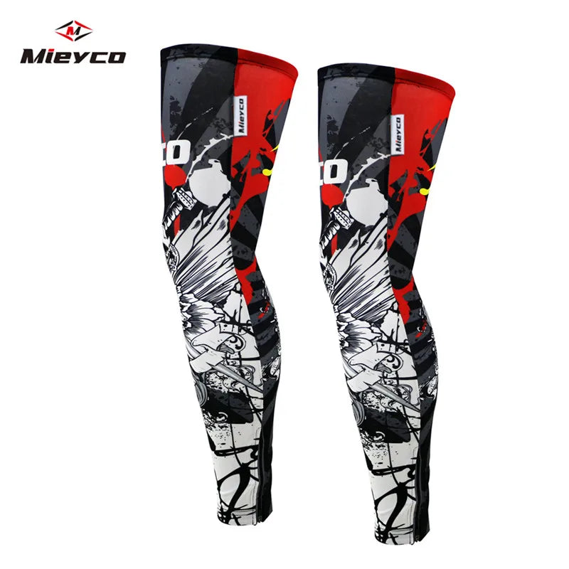 Mieyco Men Summer Ice Silk Leggings UV Sun Protection Leg Covers for Cycling Running Outdoor Sports Perneras Ciclismo Hombre
