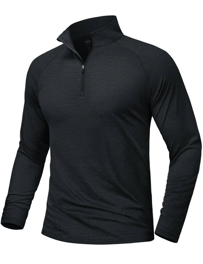 TACVASEN Sun Protection Long Sleeve Shirts Men's 1/4 Zip Up UPF 50+ Rash Guard Lightweight Quick Dry Fishing Running T-Shirts