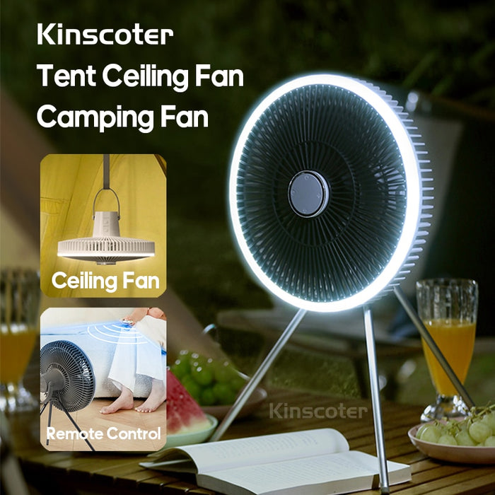 Multifunction Outdoor Camping Tent Ceiling Fan Home Chargeable Desk Table Floor Electric Circulator Air Cooling Fan with Light