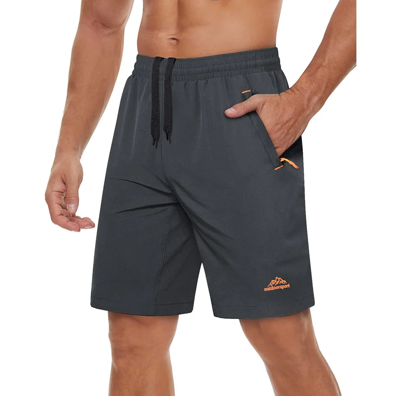 TACVASEN Quick Dry Athletic Running Shorts with Zipper Pockets Men's Summer Shorts for Gym Training Workout Hiking Casual Shorts