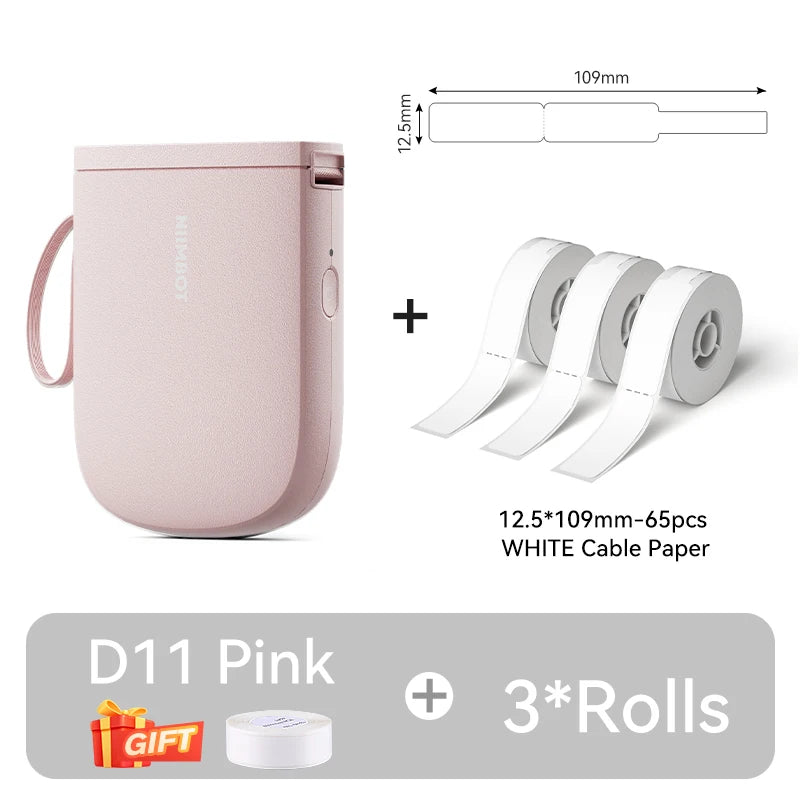 NIIMBOT D11 New Version Label Printer Mini Portable 300DPI Bluetooth Wireless Label Maker Name Tag Kitchen Sticker PrintingMaker