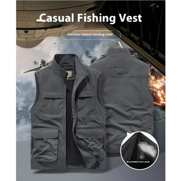 6XL Large Size Multi Colors Outdoor Multi-Pocket Vest with Hidden Pockets for Storage Workwear Casual Vest Custom Logo
