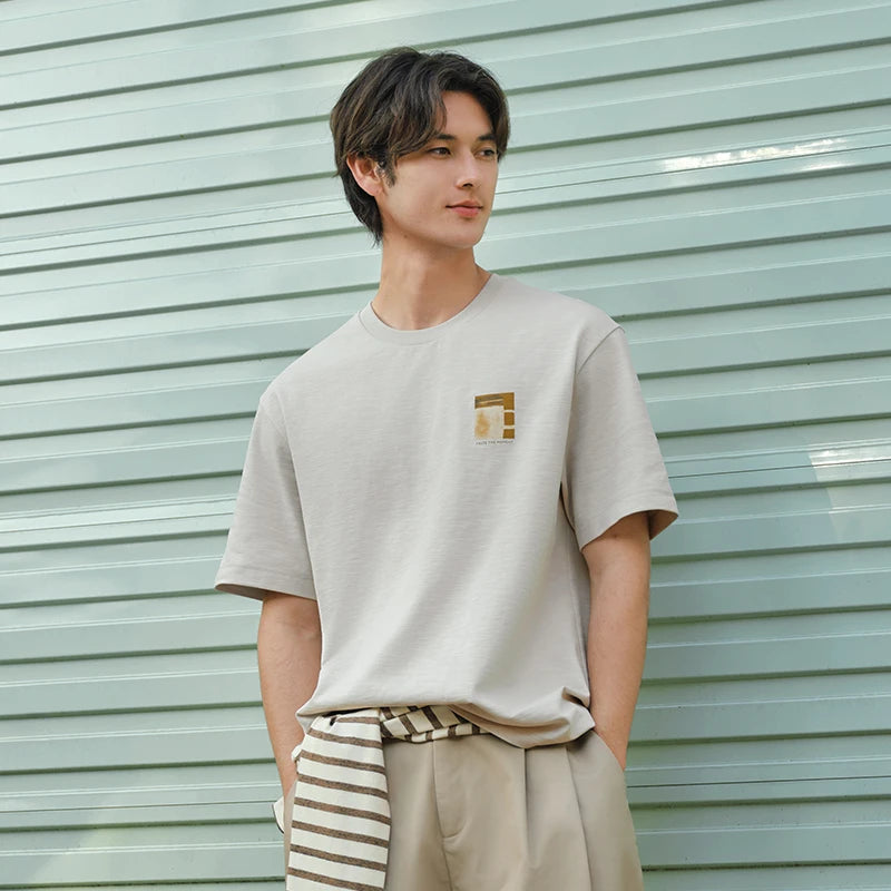 Semir Unisex Tshirt Linen Like Texture Short Sleeve Fun Graphic Print Summer 2026 Trendy Everyday Casual Style Top