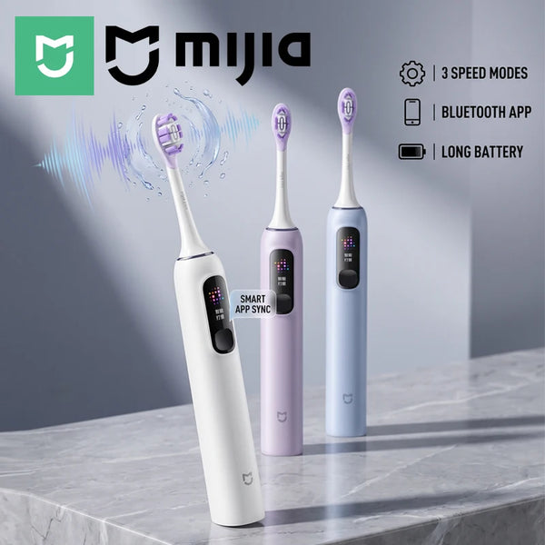 ច្រាសដុសធ្មេញអគ្គិសនី MIJIA Oscillation Pro, អាយុកាលថ្មរយៈពេល 180 ថ្ងៃ, របៀបឆ្លាតវៃ 4, អេក្រង់ LED និងសោរសម្រាប់ធ្វើដំណើរ, ជាមួយនឹងច្រាសពីរ