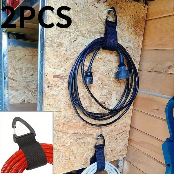 2PCS Heavy-Duty Nylon Garage Storage Hanging Hooks,Wall-Mounted Organizer for Hoses Ropes & Outdoor Gear with Triangle Clasp.