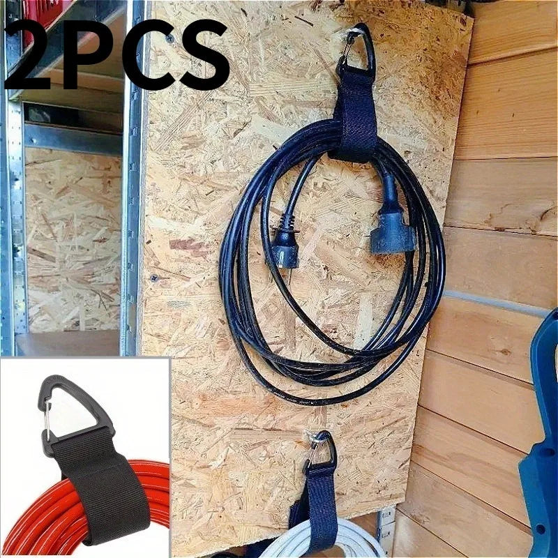 2PCS Heavy-Duty Nylon Garage Storage Hanging Hooks,Wall-Mounted Organizer for Hoses Ropes & Outdoor Gear with Triangle Clasp.