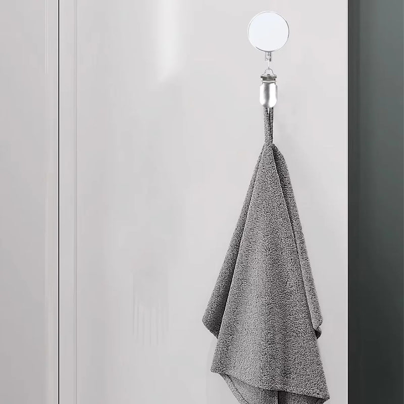 Automatic Retractable Towel Rack, No Punching Self-Adhesive Wall Hanging Towel Holder, Automatic Rebound with Strong Clip
