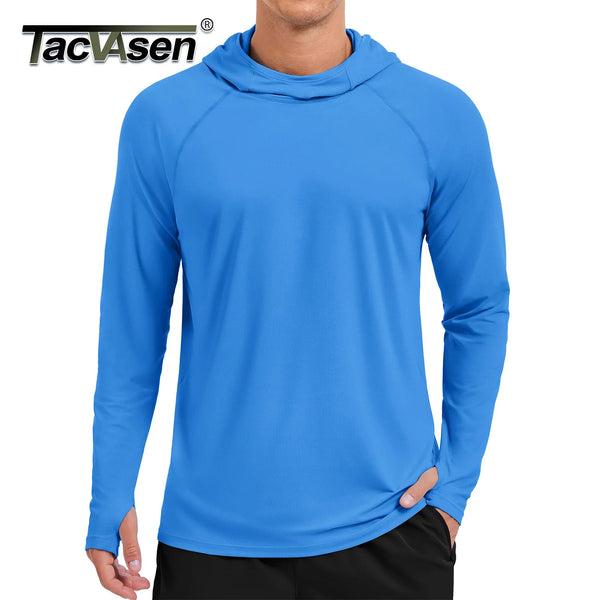 TACVASEN Men's Rash Guard Sun Hoodie Long Sleeve UPF 50+ Sun Protection SPF Quick Dry Hiking Swim Fishing Shirt
