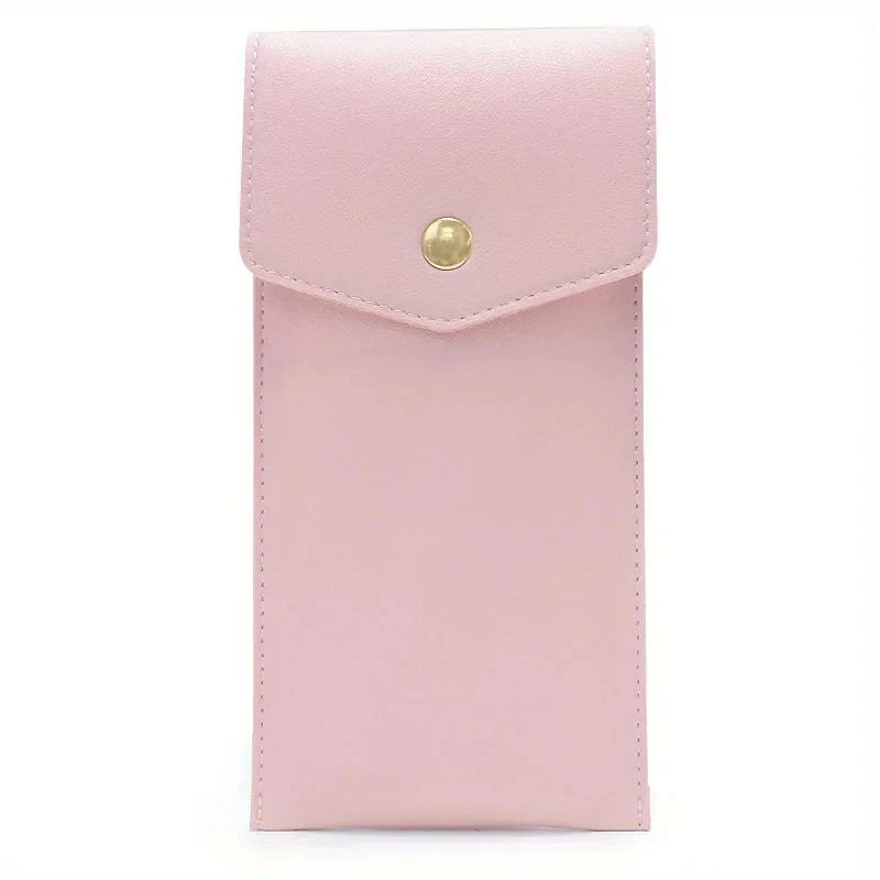 1pc PU Leather Pencil Case Storage Bag,Glasses Portable Stationery Bag Large-capacity  Business Office Pen Storage Bag.
