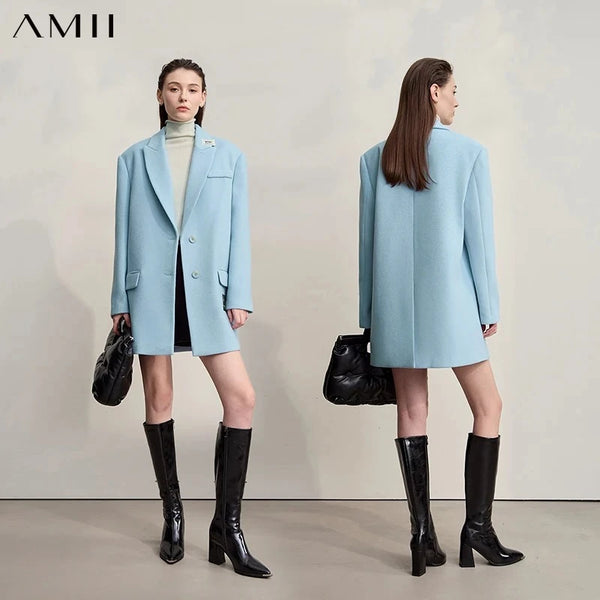 អាវធំ AMII សម្រាប់នារី រដូវរងា ឆ្នាំ២០២៦ អាវធំកអាវបត់ចុះបាន អាវធំដៃវែងរលុង សម្រាប់ធ្វើដំណើរទៅធ្វើការថ្មី 12544046